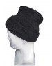 Pure Wool Ribbed Cap dark  Grey
